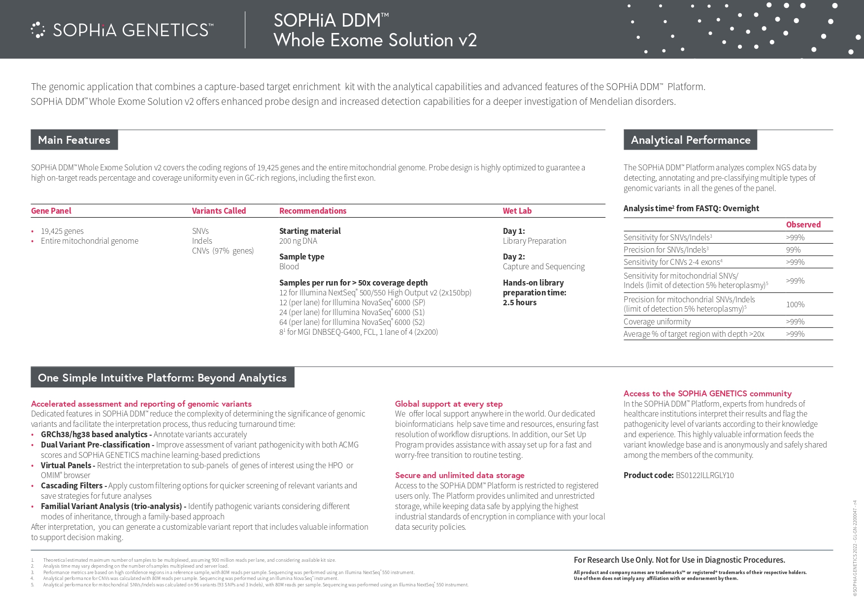 SOPHiA DDM&trade; Whole Exome Solution v2